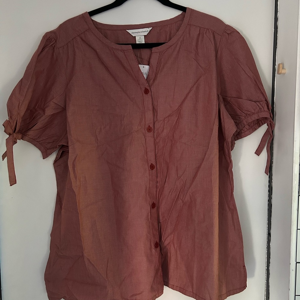 Christopher & Banks - NWT Short Sleeve with Ties Buttondown